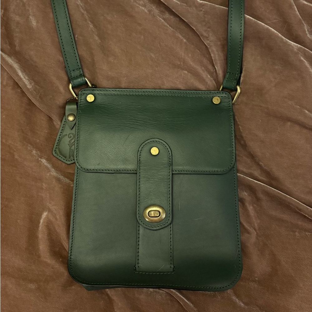 Anonimo Fiorentino Dark Green Leather Crossbody Bag